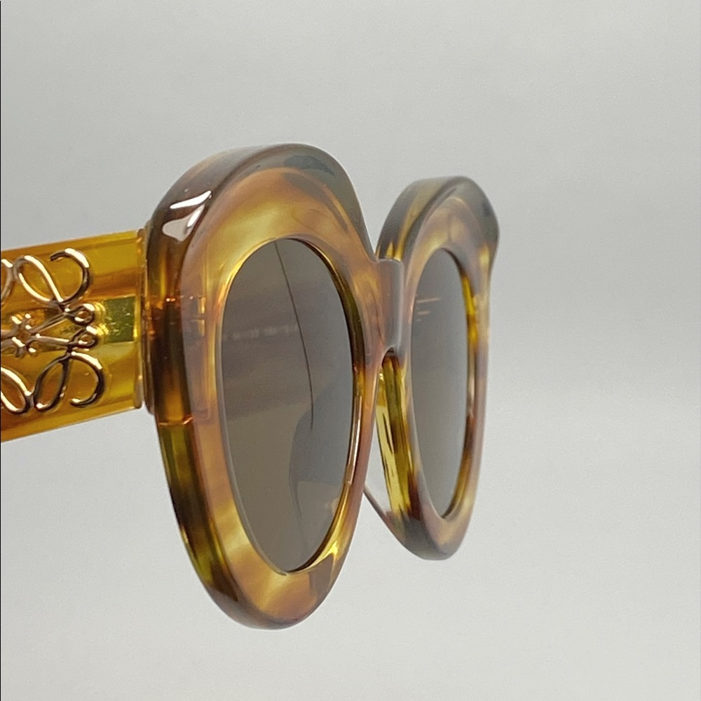 Loewe Amber Tortoiseshell Round Sunglasses with Gold Anagram Detail - Picture 12 of 12